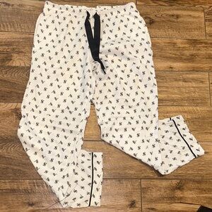 Victoria's Secret White Pajama Pants with Black Logo